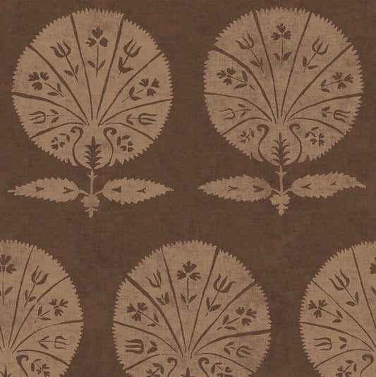 Persian Poppy Chocolate wallpaper by Penny Morrison