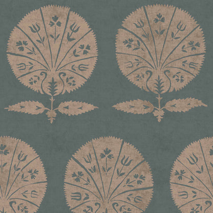 Persian Poppy Teal wallpaper by Penny Morrison