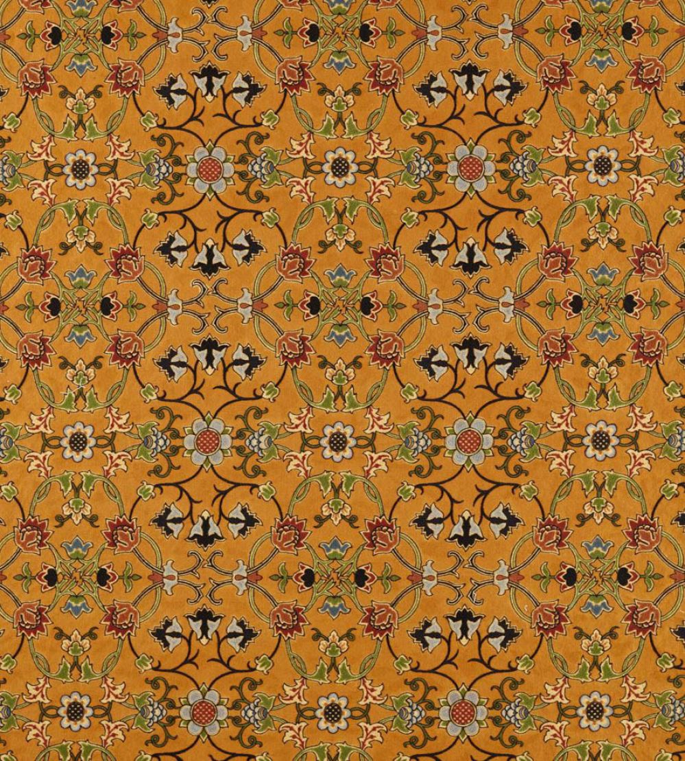 Persian Scroll Embroidery Fabric by Morris & Co Ochre