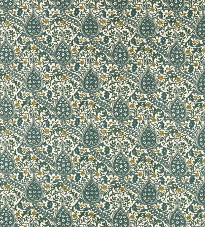 Persian Tulip Embroidery Fabric by Morris & Co Evergreen