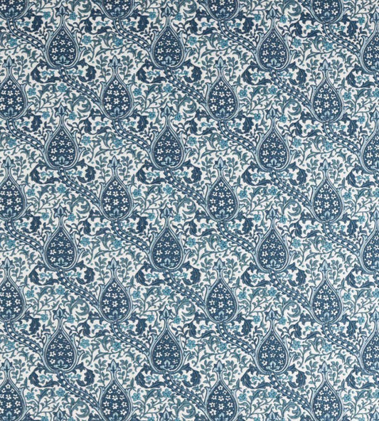 Persian Tulip Embroidery Fabric by Morris & Co Indigo