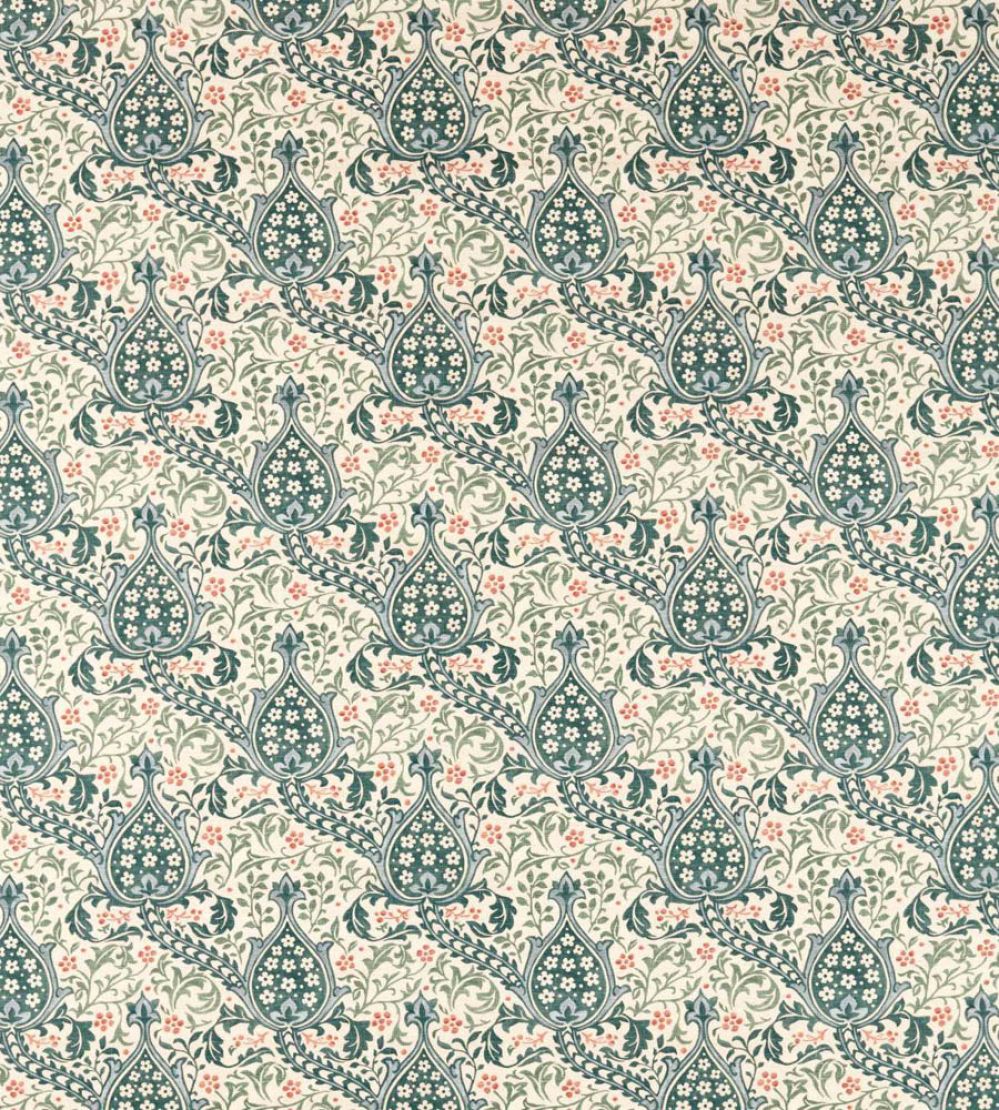 Persian Tulip Fabric by Morris & Co Teal