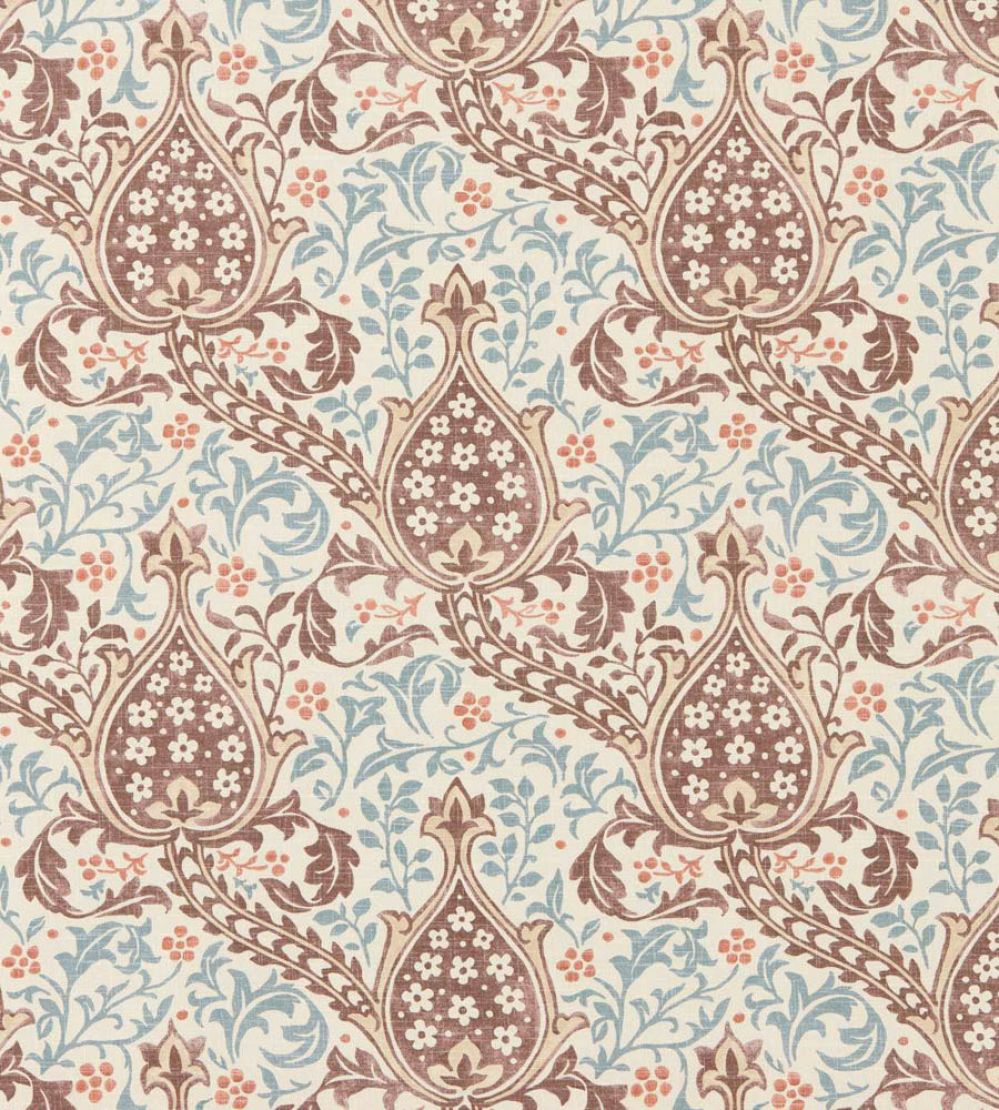 Persian Tulip Wallpaper by Morris & Co Umber/Mineral Blue