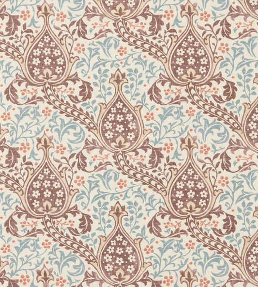Persian Tulip Wallpaper by Morris & Co Umber/Mineral Blue