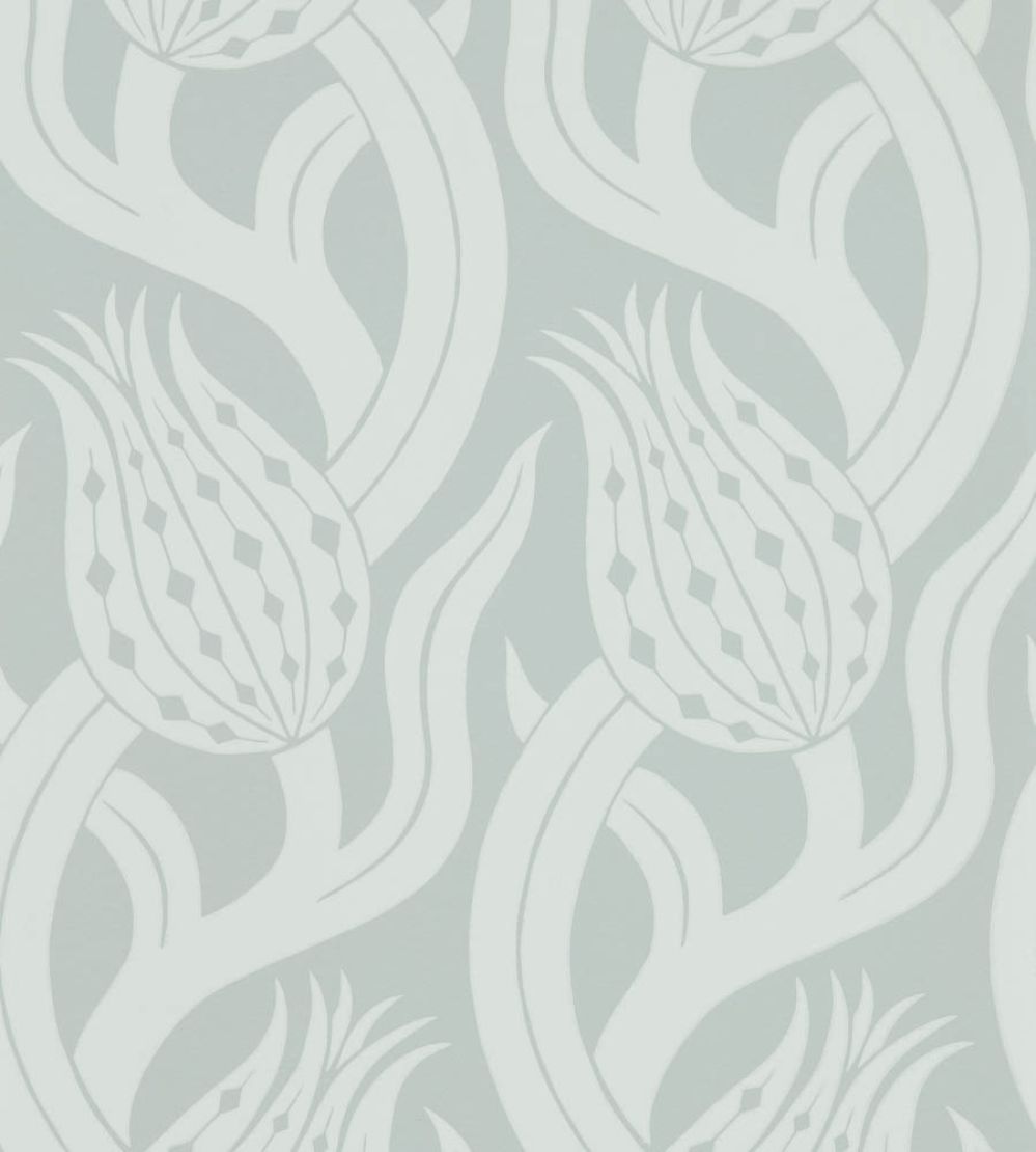 Persian Tulip Wallpaper by Zoffany Quartz Grey