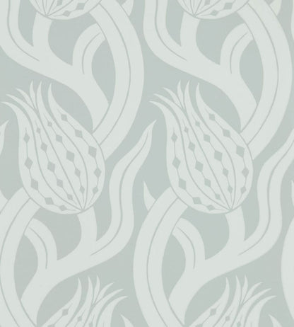 Persian Tulip Wallpaper by Zoffany Quartz Grey