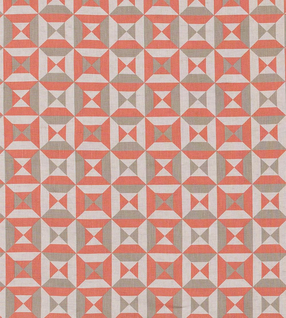 Perspectivo Fabric by Vanderhurd Terracotta/Champignon