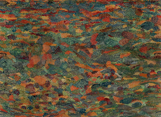 Petal Strewn mural by Coordonné in Copper, flat pattern view