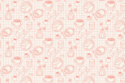 Petit Dejeuner Pink wallpaper by Hovia