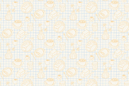 Petit Dejeuner Blue wallpaper by Hovia