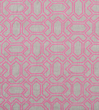 Petite Paravento Fabric by Vanderhurd Hot Pink/Natural