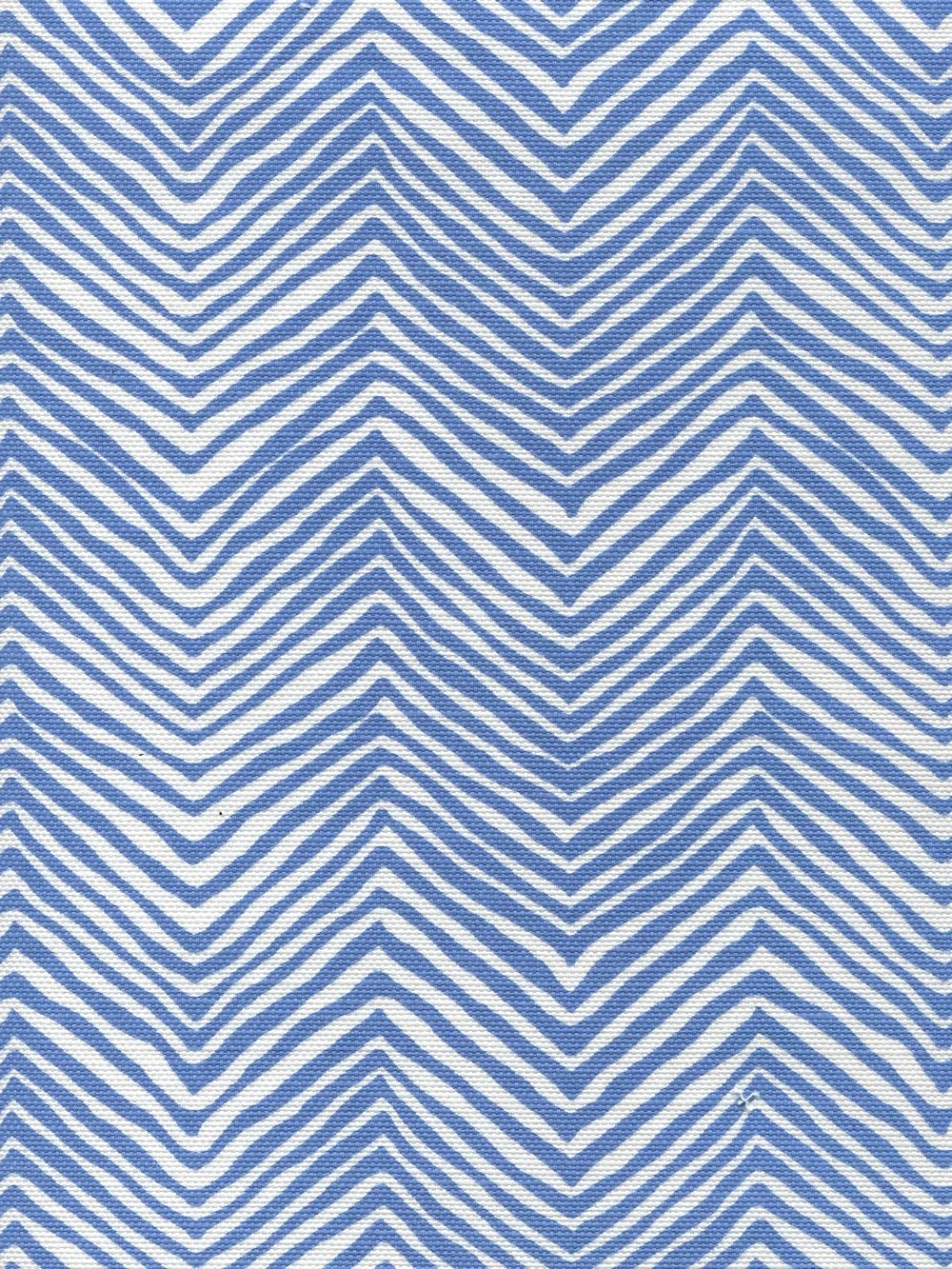Petite Zig Zag French Blue on White fabric by Alan Campbell