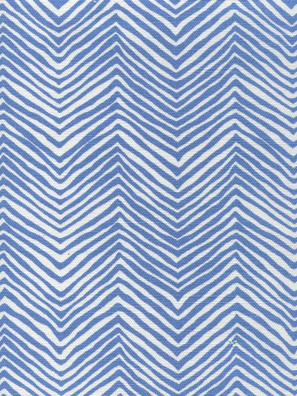 Petite Zig Zag French Blue on White fabric by Alan Campbell