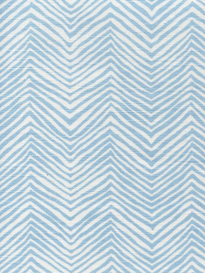 Petite Zig Zag New Blue on White fabric by Alan Campbell