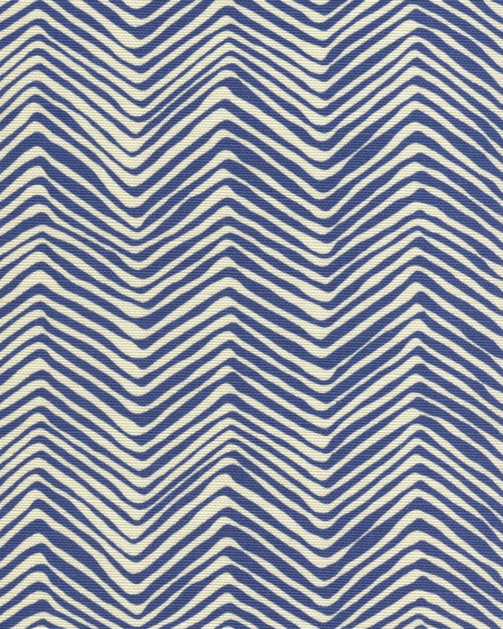 Petite Zig Zag New Navy on Tint fabric by Alan Campbell