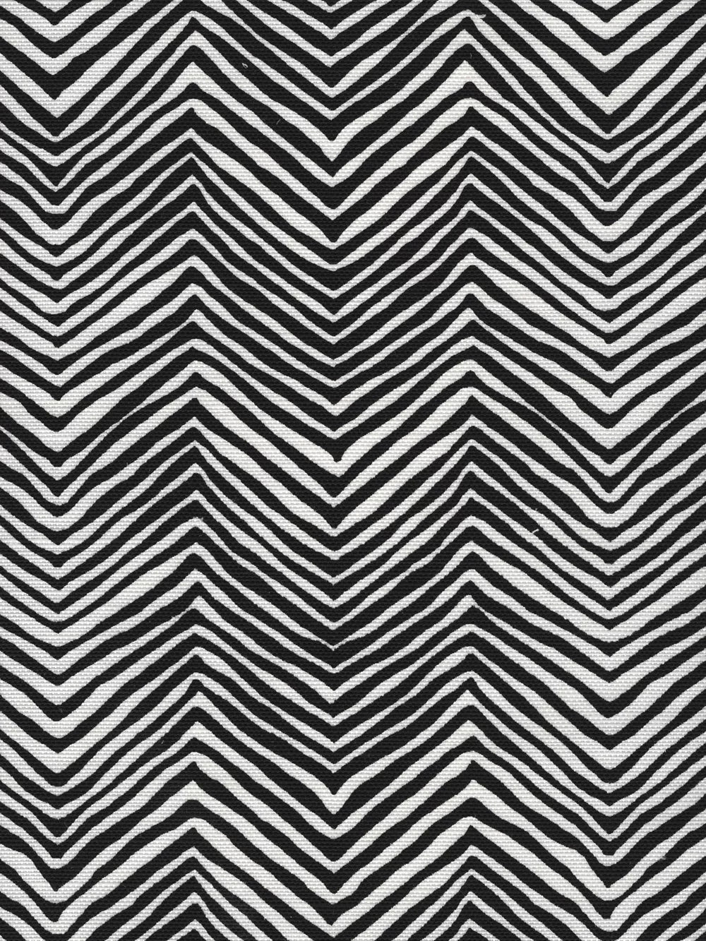 Petite Zig Zag Black on Oyster White fabric by Alan Campbell
