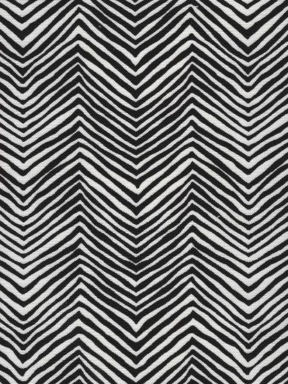 Petite Zig Zag Black on Oyster White fabric by Alan Campbell