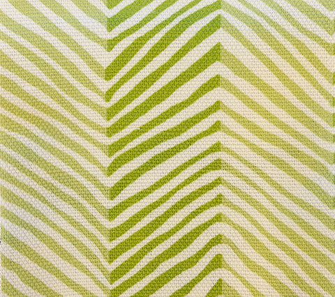 Petite Zig Zag Multi Color Multi Greens on White fabric by Alan Campbell