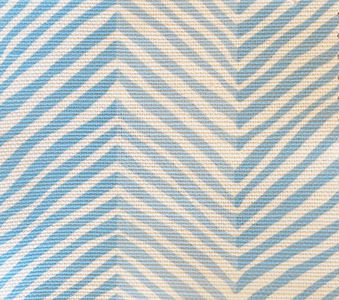 Petite Zig Zag Multi Color Multi Blues on White fabric by Alan Campbell