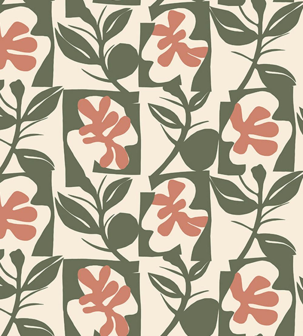 Pienet Naatit Wallpaper by Marimekko Green