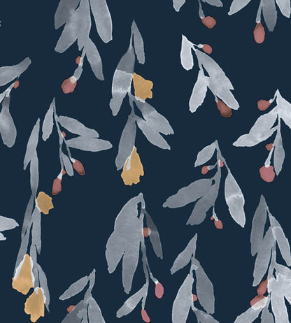 Pieni Hyhma Wallpaper by Marimekko Navy Blue