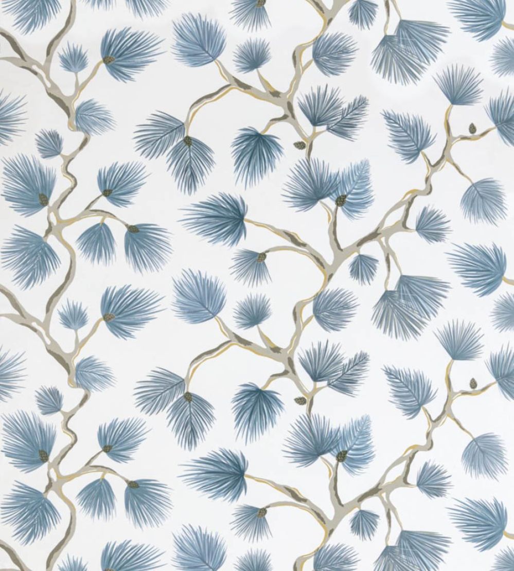 Pignoli Wallpaper by Scalamandre Blue Jay