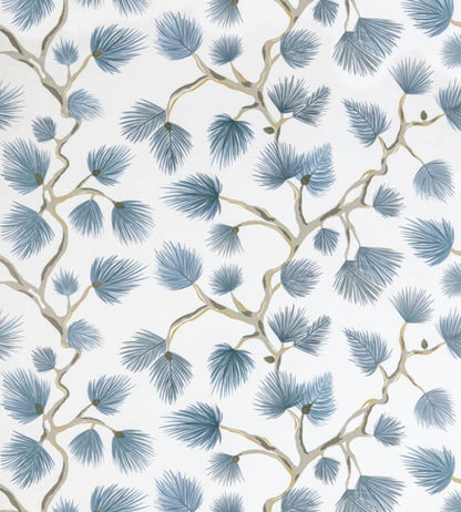 Pignoli Wallpaper by Scalamandre Blue Jay
