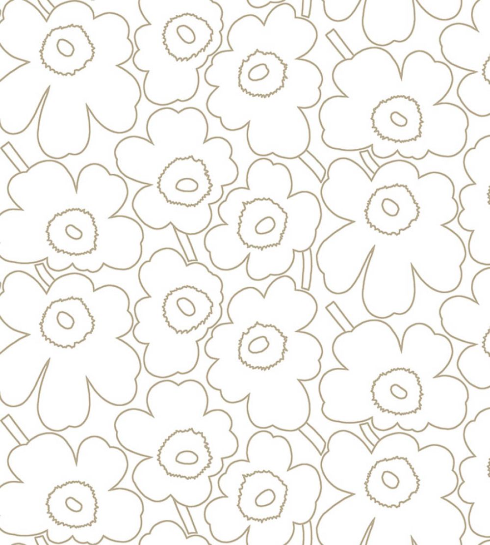 Piirto Unikko Wallpaper by Marimekko Greige