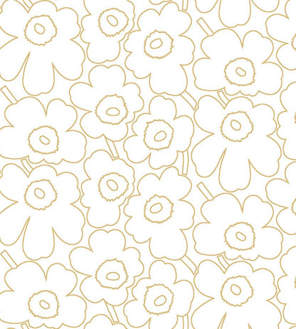 Piirto Unikko Wallpaper by Marimekko Yellow