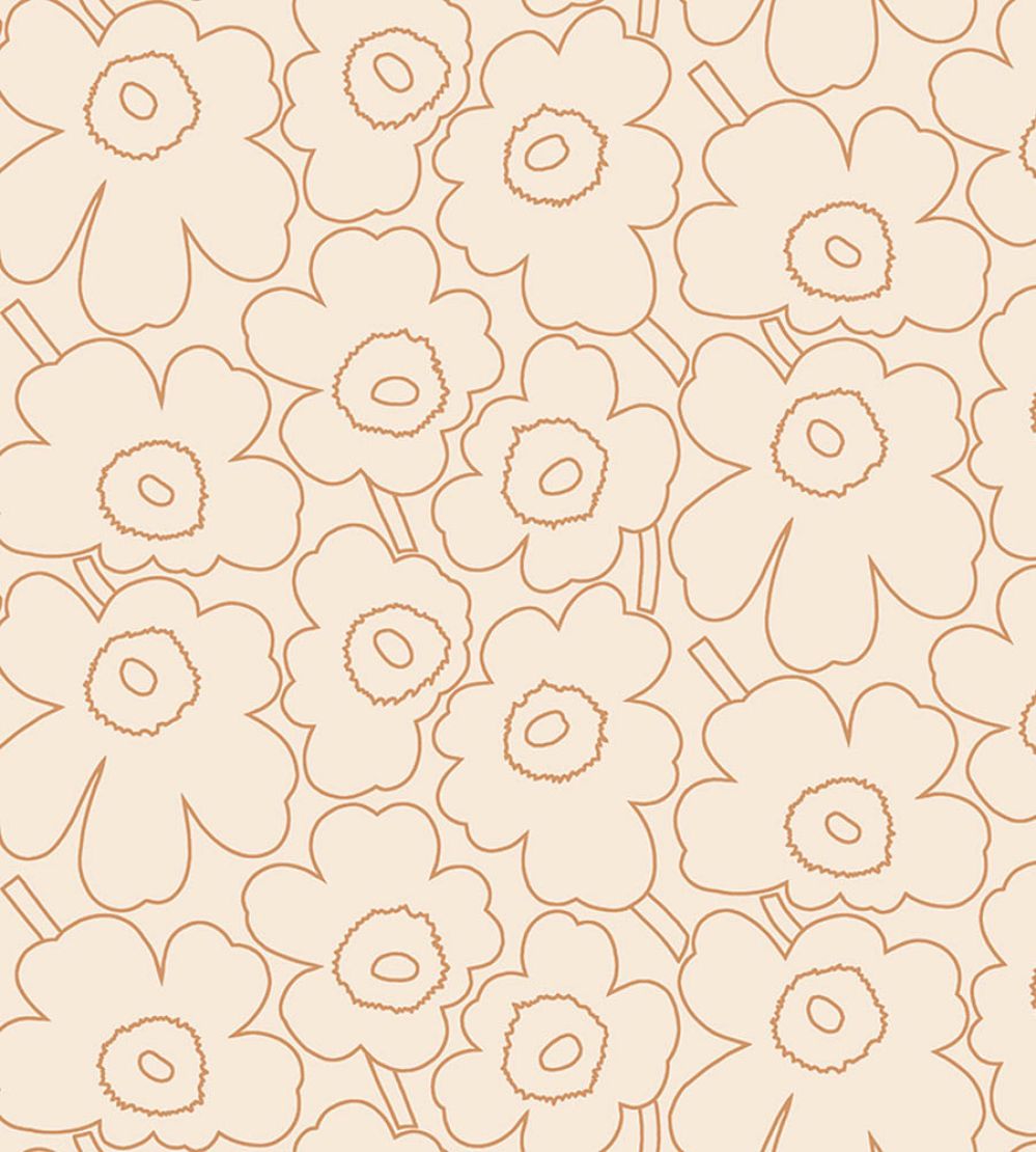 Piirto Unikko Metallic Wallpaper by Marimekko Oranges