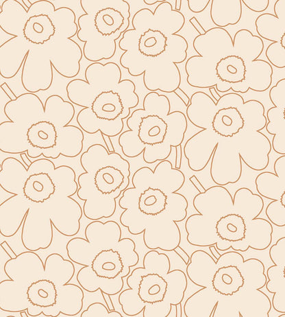 Piirto Unikko Metallic Wallpaper by Marimekko Oranges