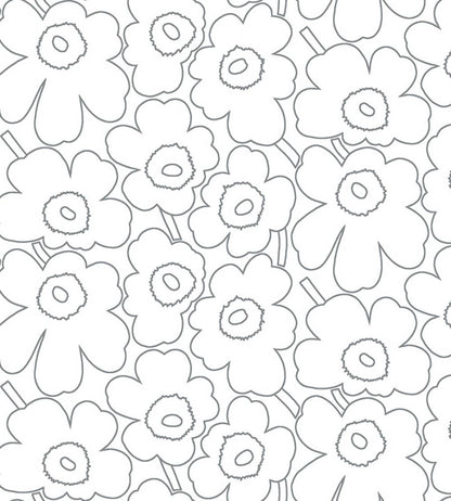 Piirto Unikko Metallic Wallpaper by Marimekko Silver