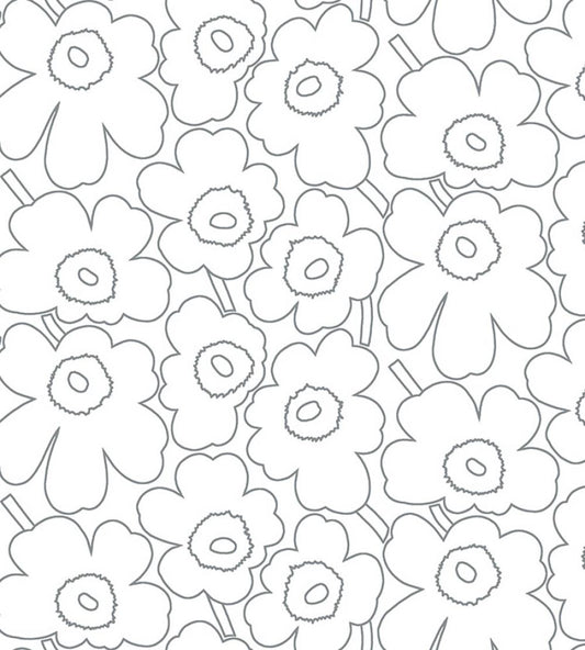 Piirto Unikko Metallic Wallpaper by Marimekko Silver