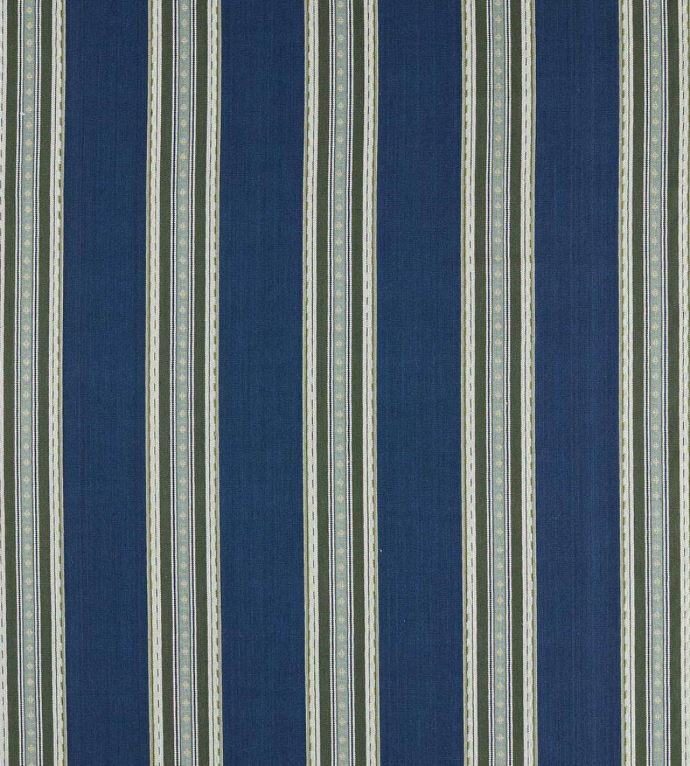 Pimlico Stripe Fabric by Morris & Co Indigo/Forest