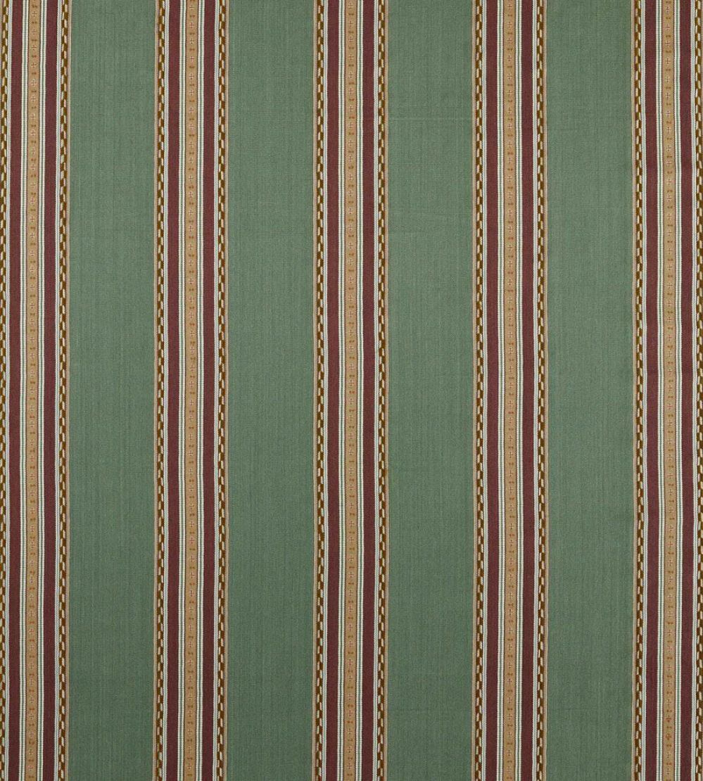 Pimlico Stripe Fabric by Morris & Co Teal/Mulberry