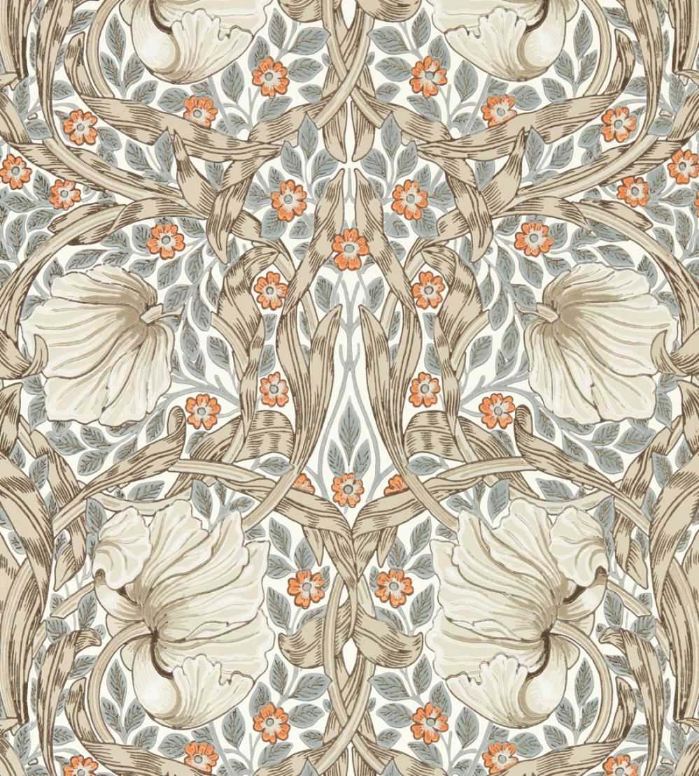 Pimpernel Wallpaper by Morris & Co Linen/Coral