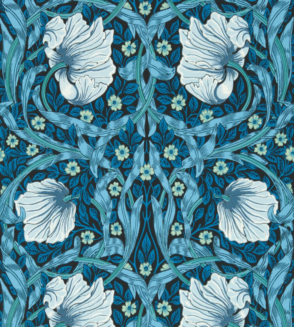 Pimpernel Wallpaper by Morris & Co Midnight/Opal