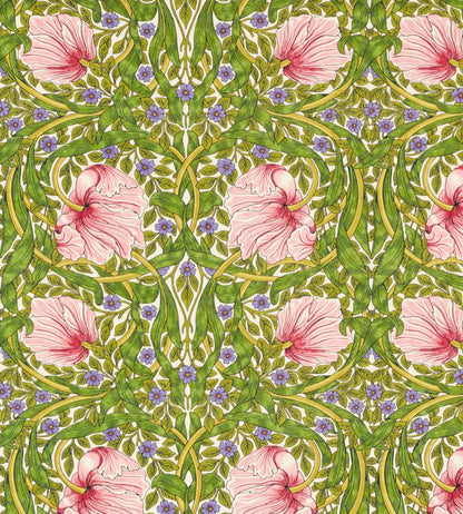 Pimpernel Fabric by Morris & Co Sap Green/Strawberry
