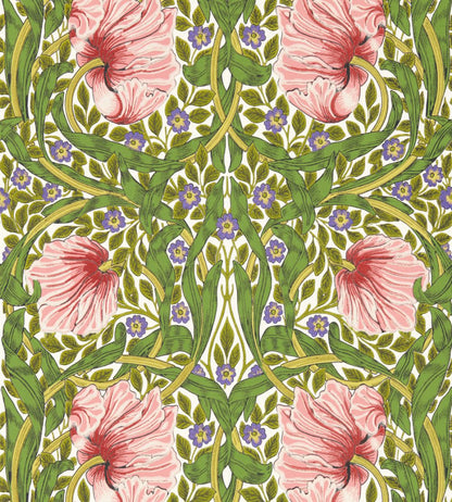 Pimpernel Wallpaper by Morris & Co Sap Green/Strawberry