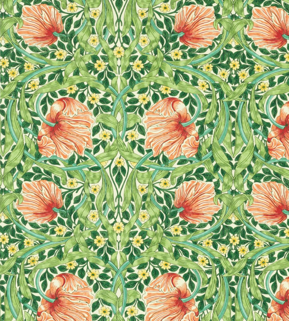Pimpernel Fabric by Morris & Co Shamrock/Watermelon