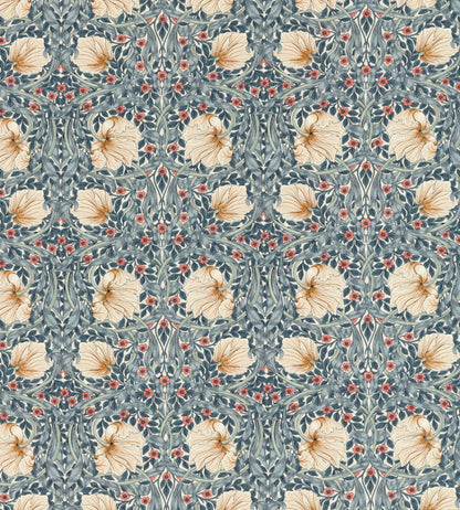 Pimpernel Fabric by Morris & Co Woad/Coral