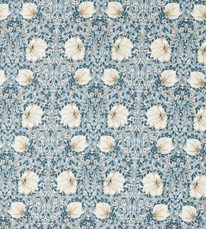 Pimpernel Wide Width Fabric by Morris & Co Light Blue/Coral