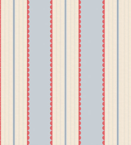 Pin Up Stripe Wallpaper by Woodchip & Magnolia Red Blue