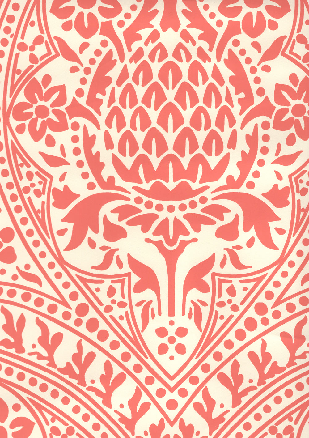 Pina Tomato on Off White wallpaper by Quadrille