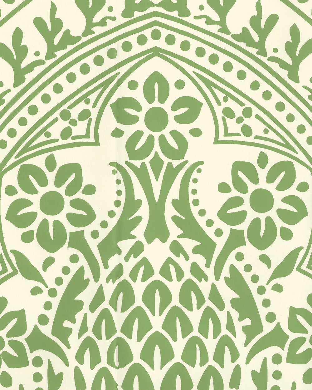 Pina Jungle Green on Off White wallpaper by Quadrille