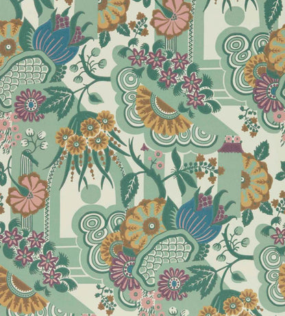 Pineapple Garden Wallpaper by 1838 Wallcoverings Sage