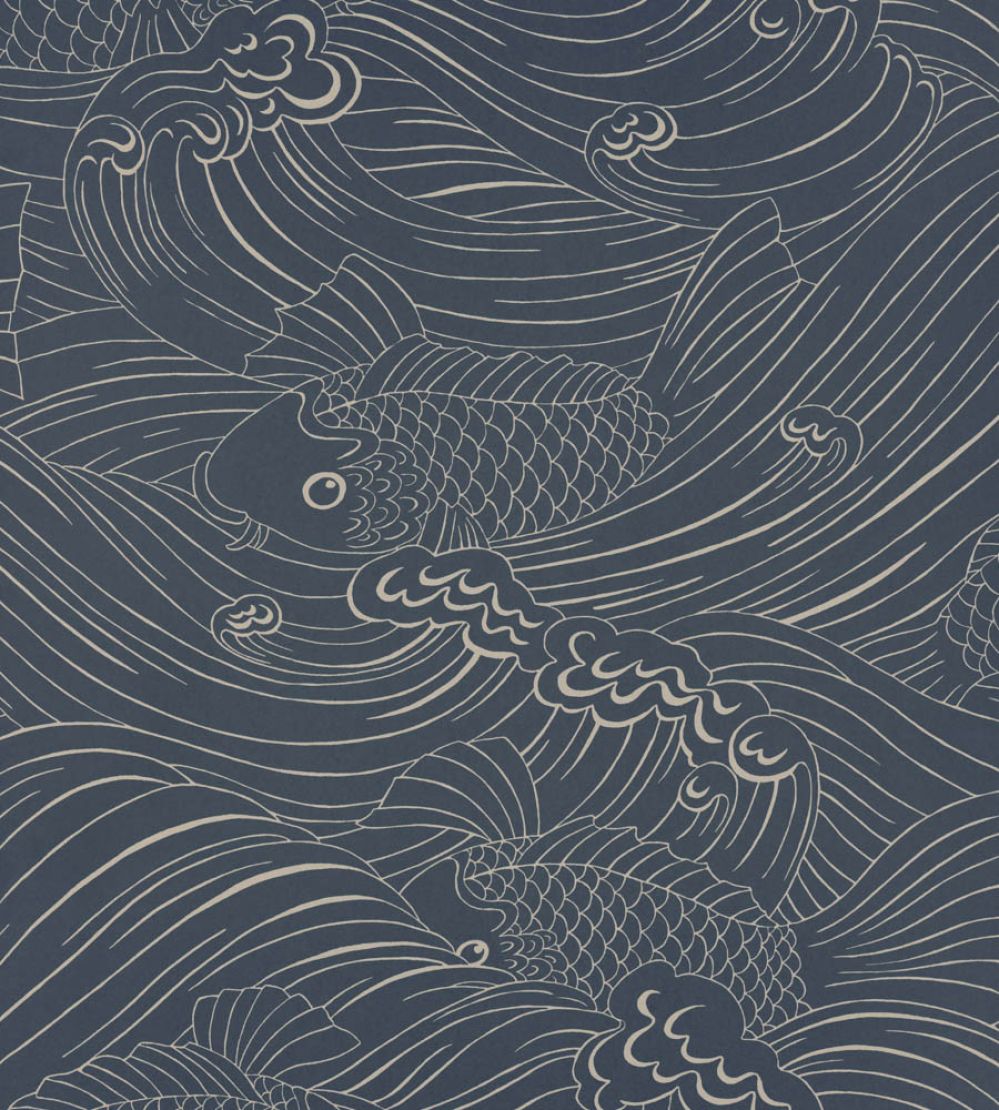 Plenty More Fish Wallpaper by Langelid Von Bromssen Ink Blue