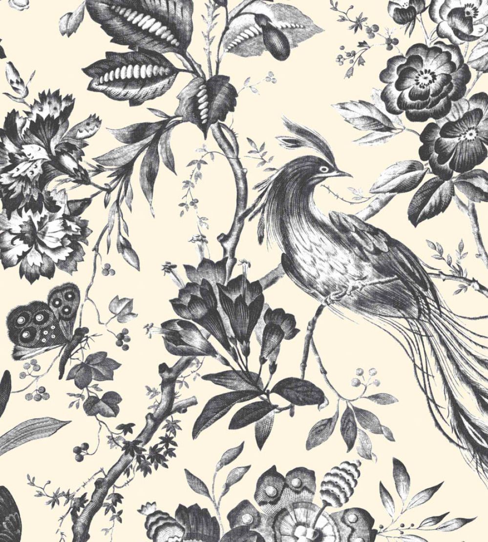 Plumage Mural by Woodchip & Magnolia Charcoal/Cream