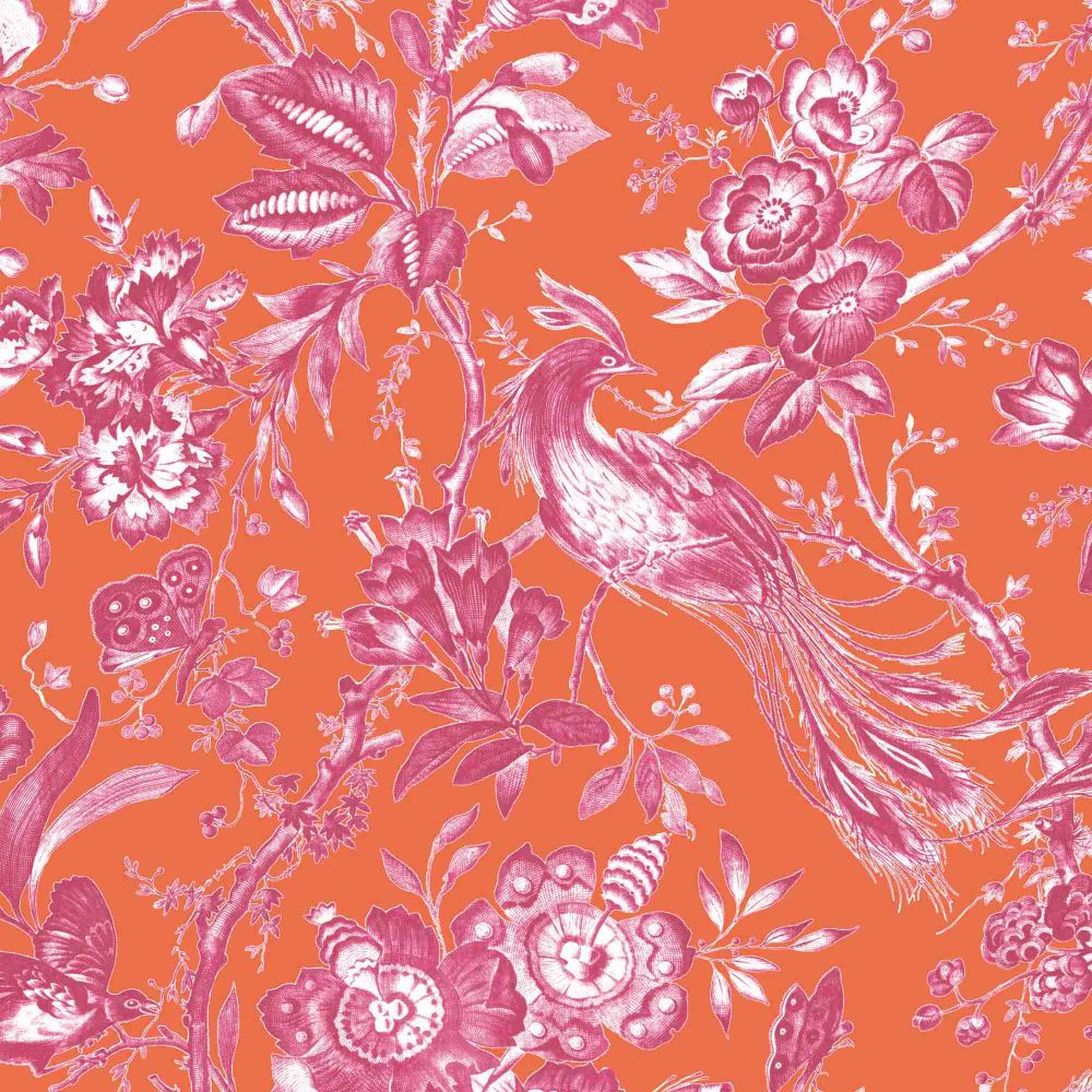 Plumage Mural by Woodchip & Magnolia Orange/Fuchsia