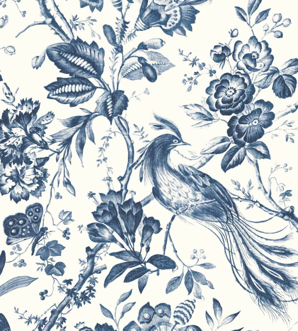 Plumage Mural by Woodchip & Magnolia Porcelain Blue